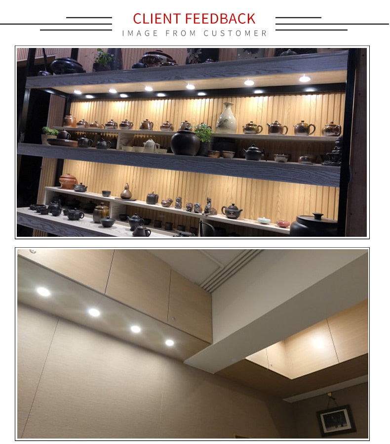 Cabinet spotlight household ultra-thin 8mm showcase surface mounted LED panel light DC12V kitchen furniture mini small downlight