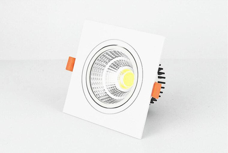 Square Dimmable Recessed COB LED Downlights 7W 9W 12W LED Ceiling Spot Lights AC85-265V LED Ceiling Lamps Indoor Lighting