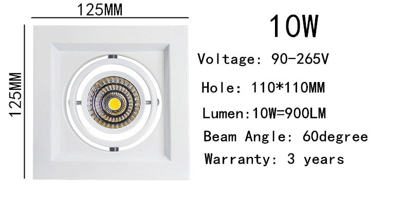 Dimmable Led downlight light COB Ceiling Spot Light 10w 20W 30W ceiling recessed Lights Indoor Lighting AC110V-220V