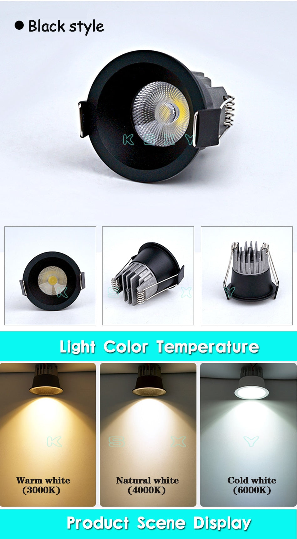 LED Mini ceiling 110V 220V COB spot light lamp dimmable 3W mini LED downlight white, black, led Ceiling Recessed Lamp