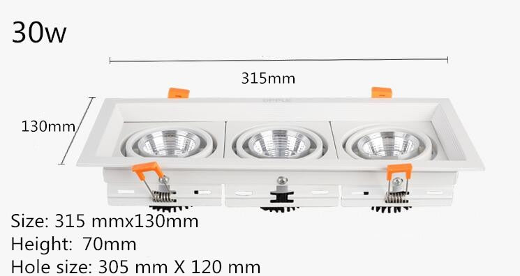 Dimmable Led downlight light COB Ceiling Spot Light 10w 20W 30W ceiling recessed Lights Indoor Lighting AC110V-220V
