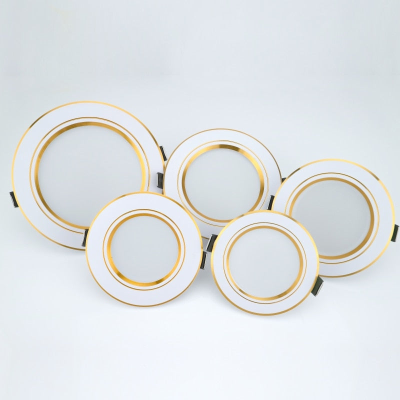 LED Downlight 5W 9W 12W 15W 18W Round Gold Recessed Lamp 220V 230V 240V Led Bulb Bedroom Kitchen Indoor LED Spot Lighting
