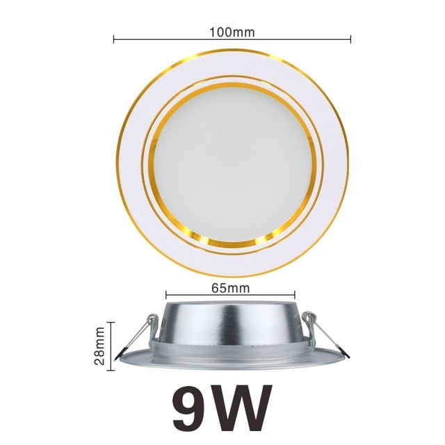 LED Downlight 5W 9W 12W 15W 18W Round Gold Recessed Lamp 220V 230V 240V Led Bulb Bedroom Kitchen Indoor LED Spot Lighting