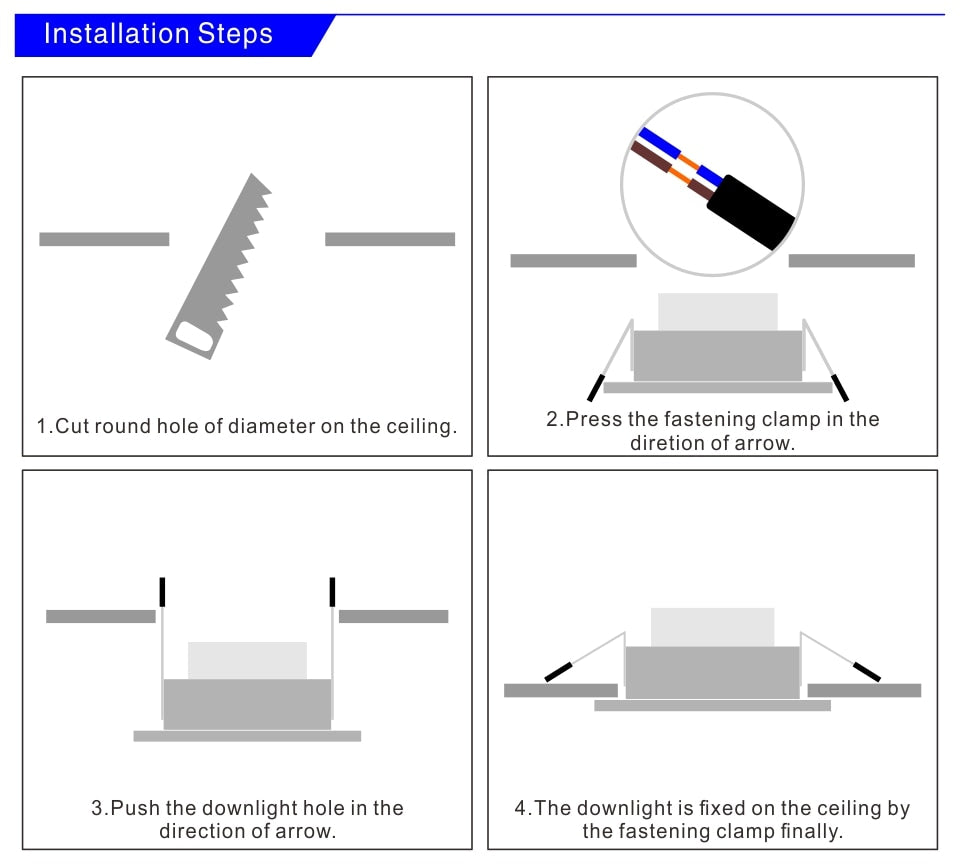 Led Downlight 6pcs/lot 220v Ceiling Light 5W 9W 12W Recessed Down light Round Led Panel Light 15W 18W Spotlight Indoor Lighting