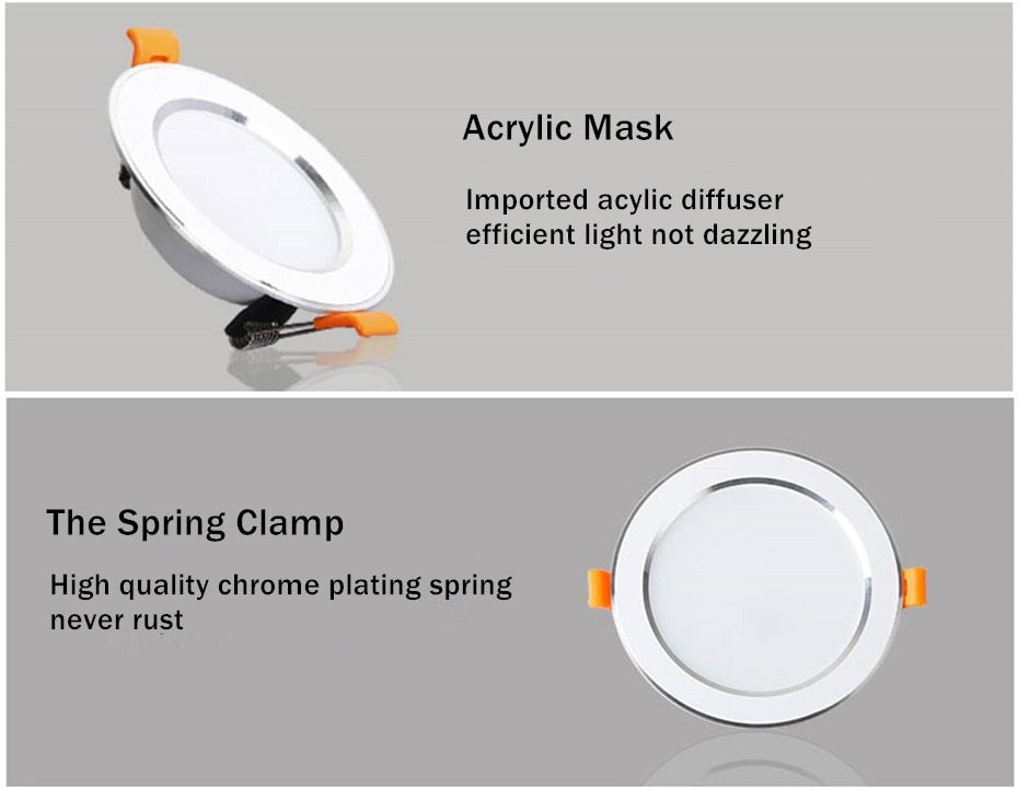 LED Downlight 12W 9W 7W 5W Recessed LED Ceiling Lamp AC 220V 230V Spot light led Indoor Lighting Warm White Cold White