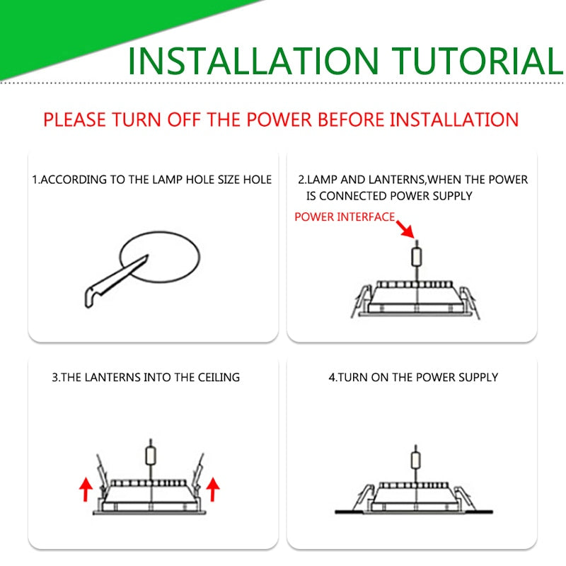 LED Ultra thin Downlight lamp 24W 18W 12W 9W 6W 3W AC110V 220V led ceiling recessed grid downlight slim round square panel light