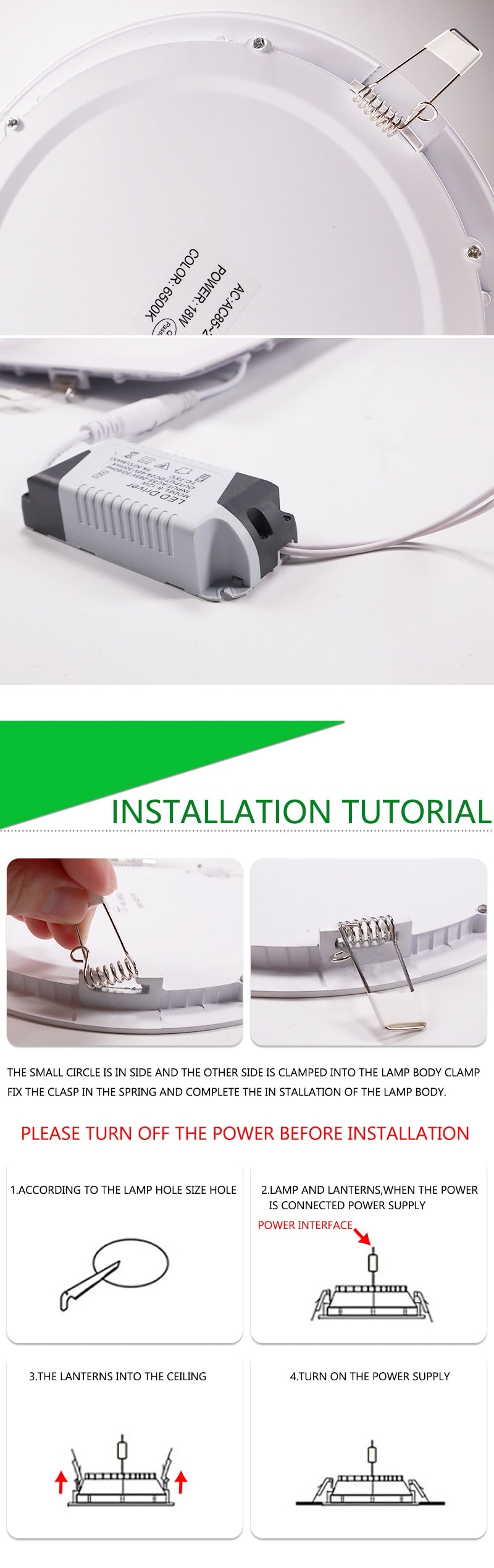 LED Ultra thin Downlight lamp 24W 18W 12W 9W 6W 3W AC110V 220V led ceiling recessed grid downlight slim round square panel light