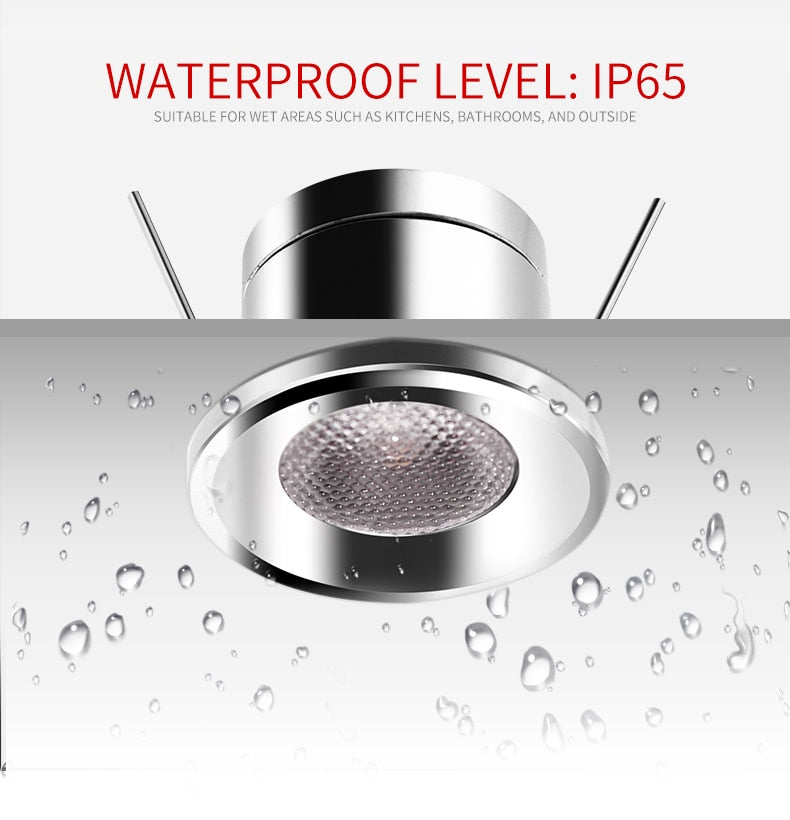 Bathroom ceiling spotlight IP65 outdoor waterproof embedded cabinet round LED light focus DC12V mini small downlight spotlight