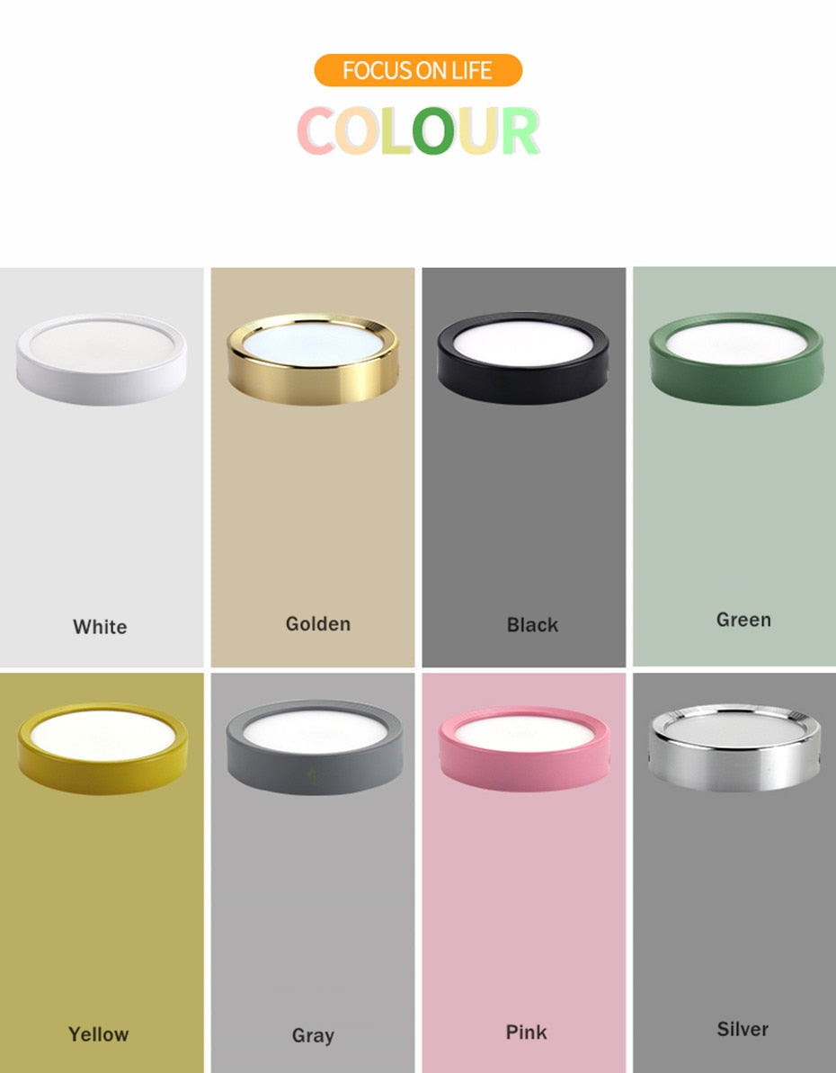 Surface Mounted Ceiling Downlight 220V colorful downlight led lights 3W 5W 7W 9W led spot lights Ceiling Fixtures Lighting