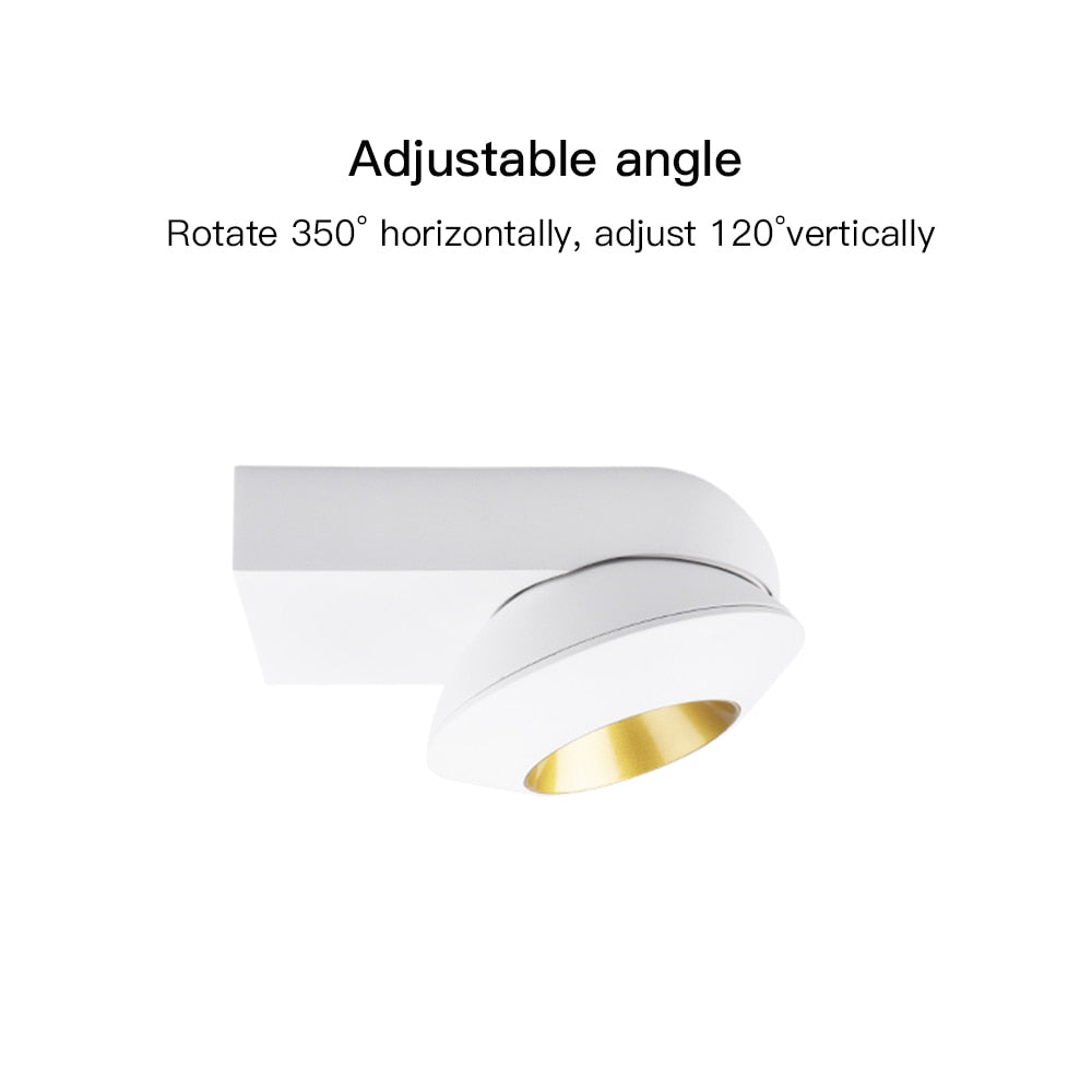12W Adjustable COB Led Downlights Surface Mounted Flexible Ceiling Spots Lights Nordic Lamps For Home Indoor Study Room