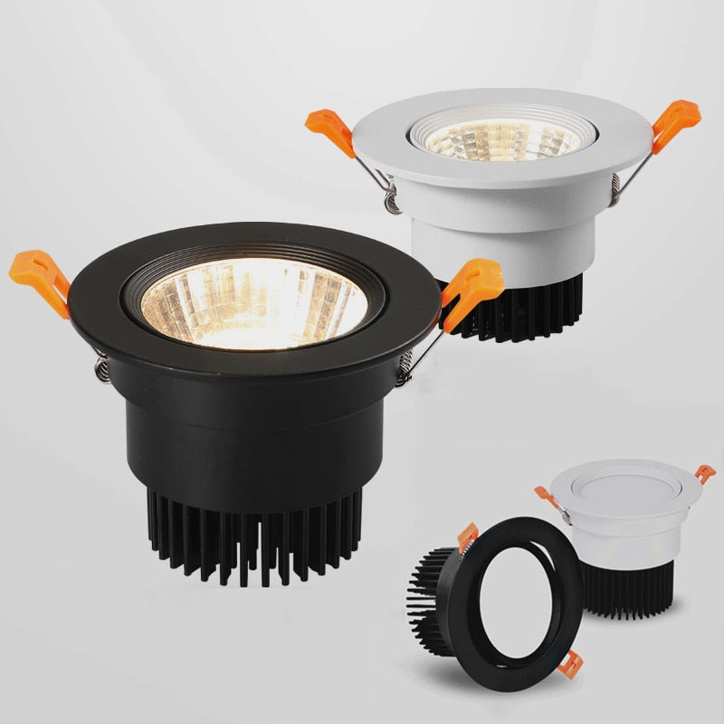 Circular Dimmable Recessed LED Downlights 7W 9W 12W 15W COB LED Ceiling Spot Lights AC110-240V LED Ceiling Lamps Indoor Lighting