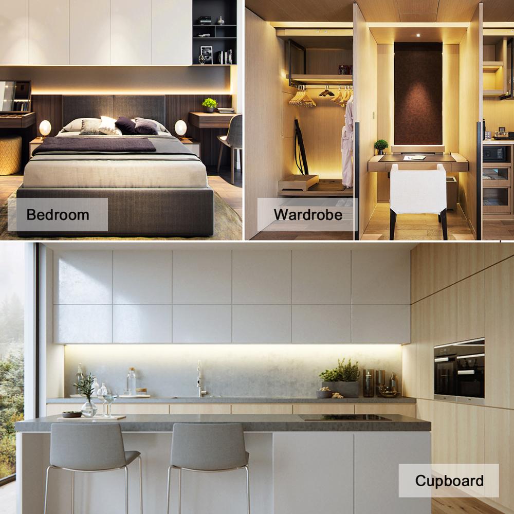 Motion Sensor LED Under Cabinet Light USB Led Strips Flexible PIR Night Light Smart LED Lamp Kitchen Bedroom downlights Lighting