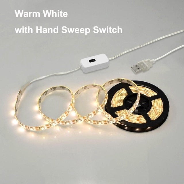 Motion Sensor LED Under Cabinet Light USB Led Strips Flexible PIR Night Light Smart LED Lamp Kitchen Bedroom downlights Lighting