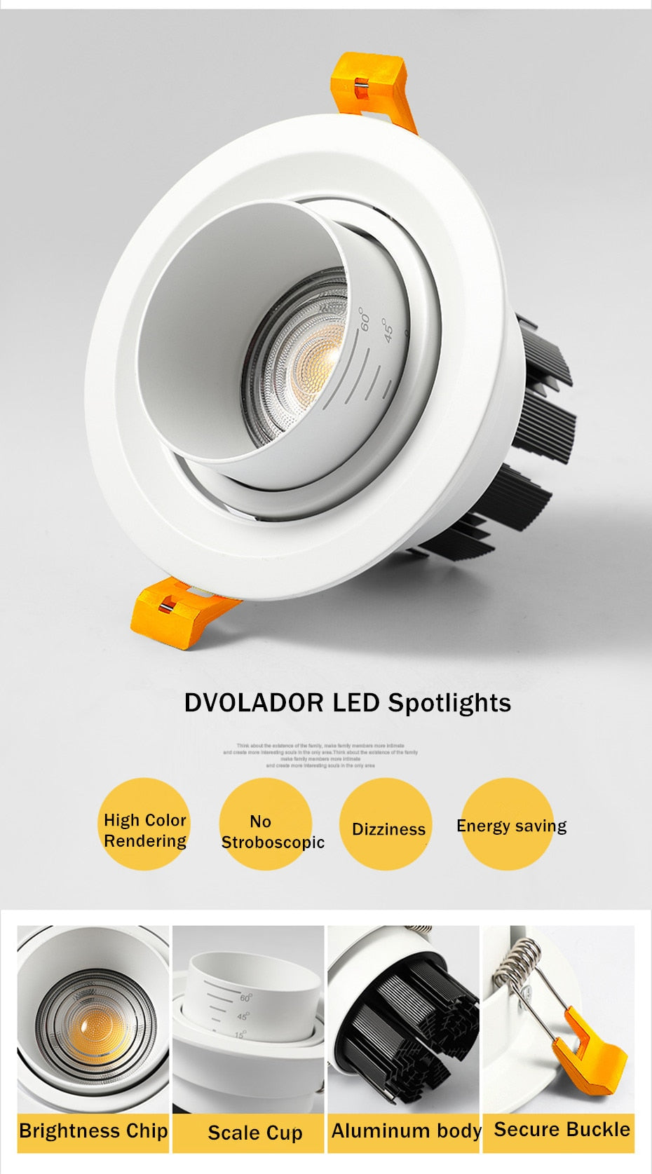 Retractable Led Downlight 15W 10W Recessed Round LED Ceiling Lamp AC 220V 110V For Bedroom Kitchen Indoor LED Spot Lighting