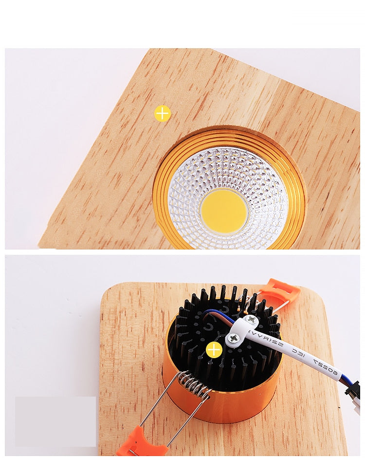 LED Cob 5W/7W Wooden Downlight Nordic Modern Indoor Lamp Aisle Living Room Bedroom Hotel Corridor Ceiling Lamp AC85-265V