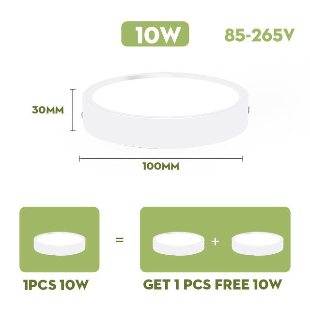 Round LED Panel Lights 15W 20W 30W 50W Downlight 220v LED Surface Ceiling Lamp For Kitchen Lighting