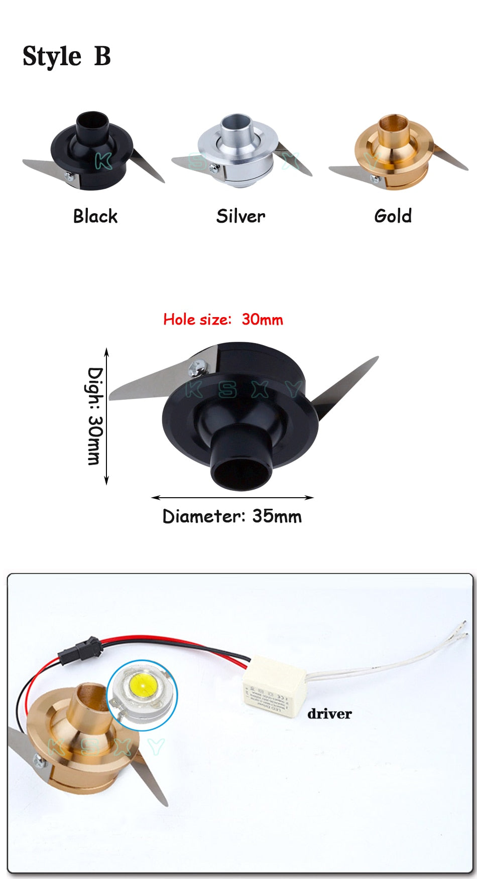 Silvery/Black/Golden Mini LED Downlights 1W 3W 100V-240V 12V embedded Jewelry Display Ceiling Recessed Cabinet Spot Lamp