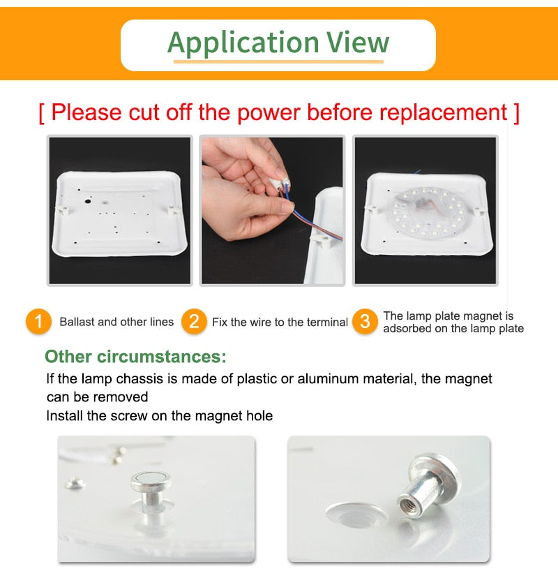 Kaguyahime Magnet LED Module Light Panel For Celling 220V 12W 18W 24W LED Circular Ceiling Spot Downlight Replace Tube Lamp Bulb
