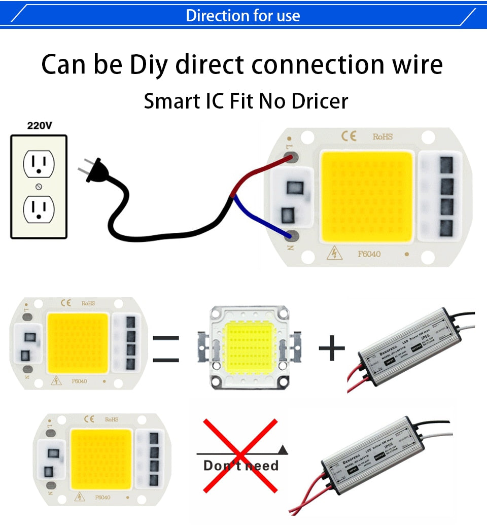 LED matrix 3W 5W 7W 10W 12W 20W 30W 50W smart chip IC lamp for indoor downlight searchlight matrix outdoor spotlight floodlight