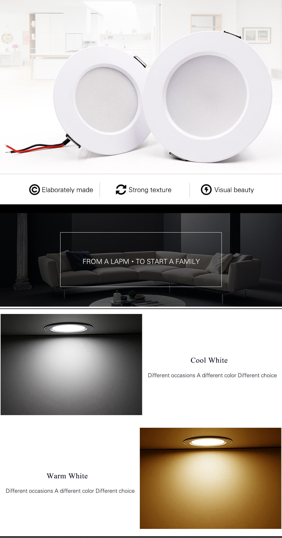 Lqsci LED Downlight 5W 7W 9W 12W 15W Round Recessed Lamp 220V 230V 240V Led Bulb Bedroom Kitchen Indoor LED Spot Lighting