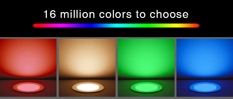 6W RGB+CCT LED Downlight AC100-240V Round Smart Led panel light dimmable compatible APP/2.4G Hz RF FUT092 remote control