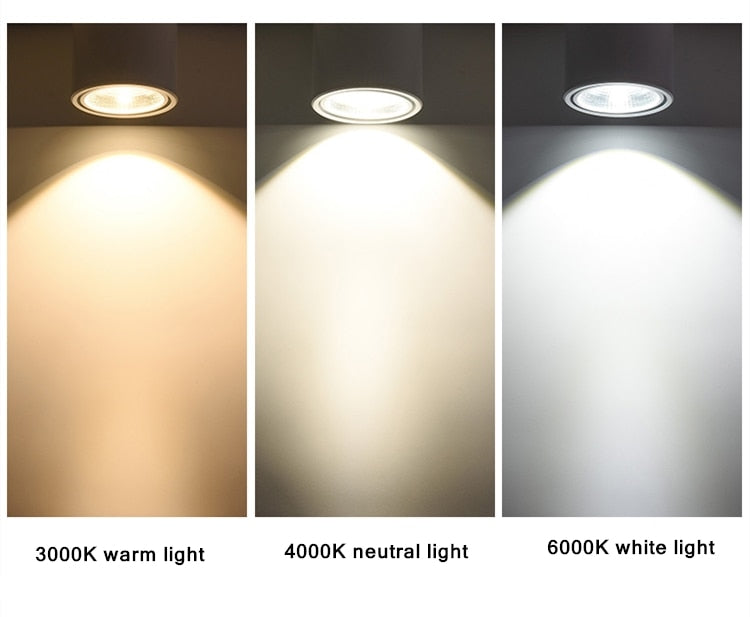 Dimmable folding surface mounted spotlight led living room ceiling ceiling downlight cob adjustable angle clothing store 7W 12W