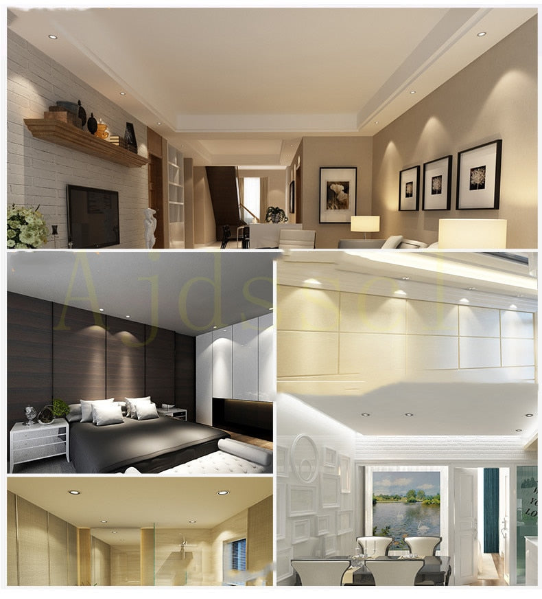 Dimmable LED Downlight Tri-tone light 110/220V Spot 5W 7W 9W 12W 15W Recessed in LED Ceiling Downlight Light Warm white Lamp