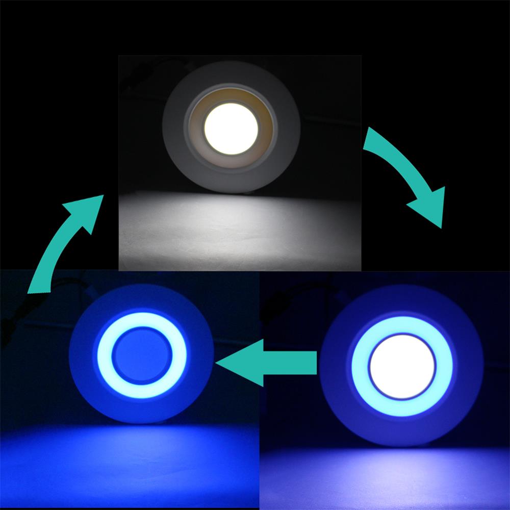 New LED Recessed Downlight Panel Round LED Light 6W 9W Double Color Indoor Living Room Shop Bright Light Ceiling spot led Light