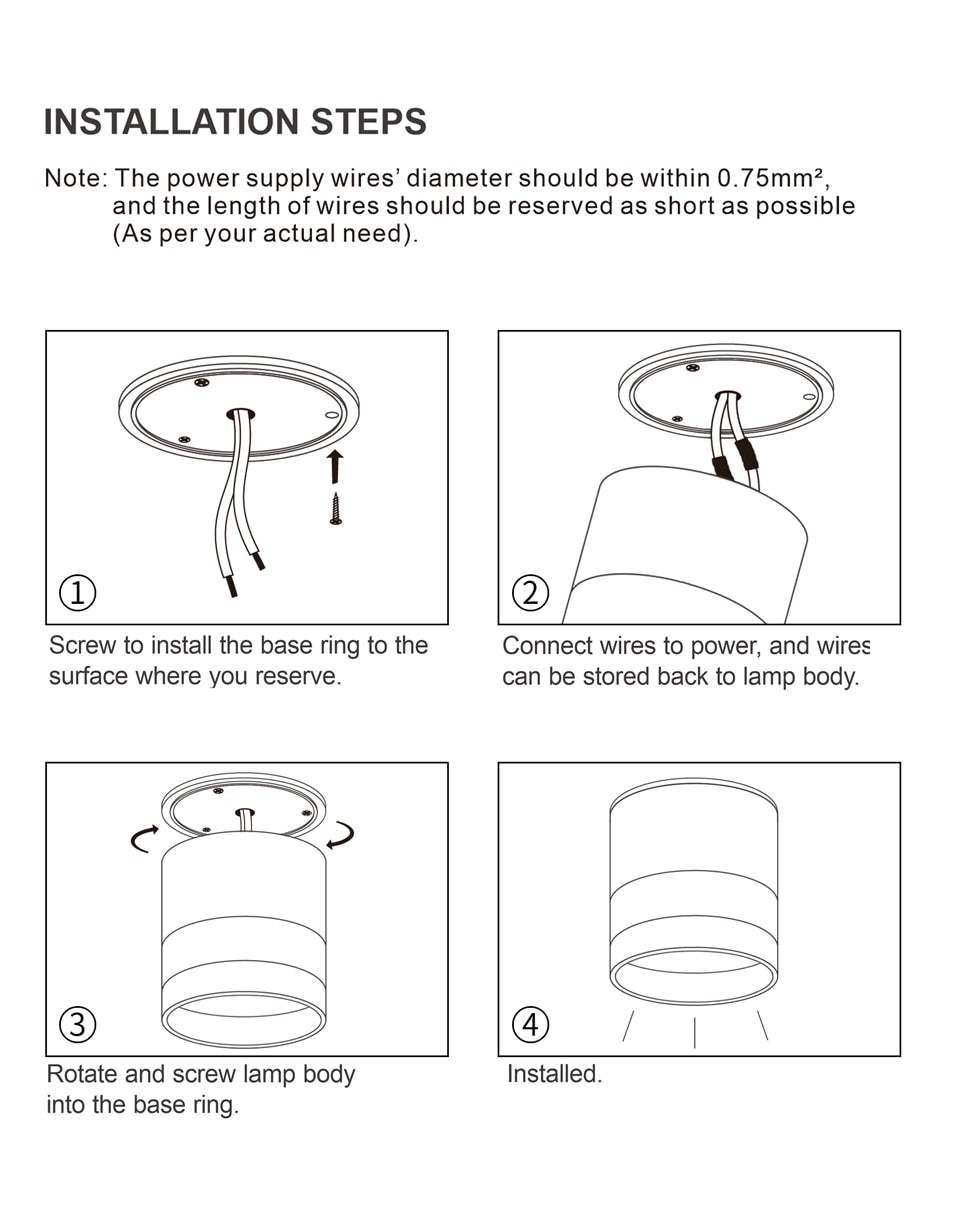 Aisilan LED Downlight Surface mounted ceiling downlight, black, white or golden soft light led spot lights Ceiling Fixtures