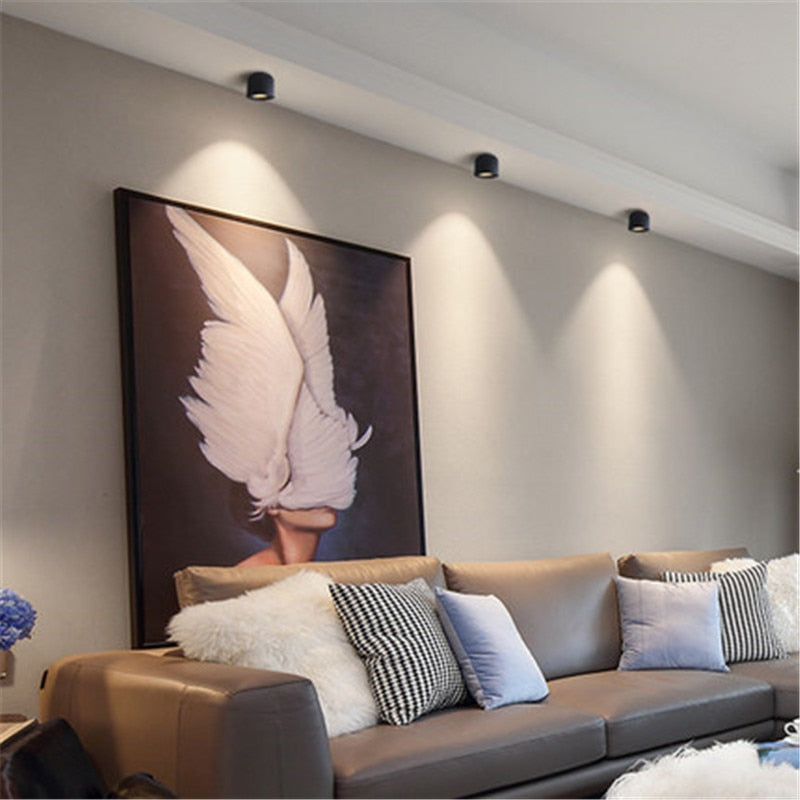 LED wall mounted downlight ceiling cob Nordic spotlights living room Corridor Home Round Scandinavian Spotlight Villa COB lamp
