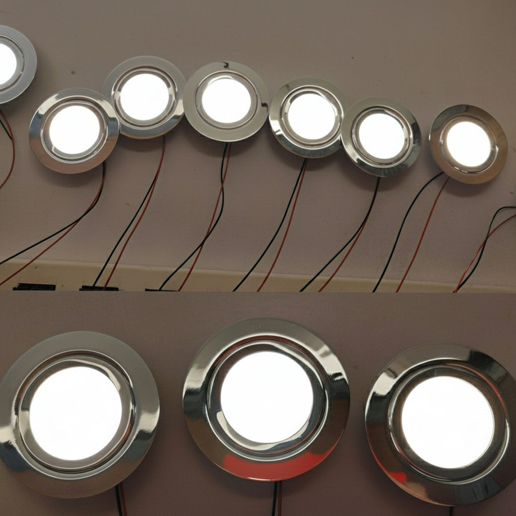 Stainless Steel 3W 12V 24V 14mm Slim Mini LED Downlight Lights+ Ultra-thin 100-240V Driver Adapter Kitchen Dining Lighting