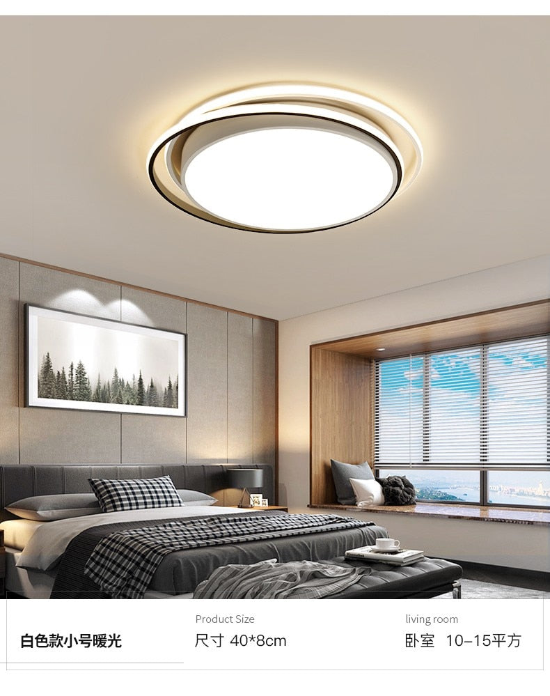 LED ceiling chandeliers for kids, living room, bedroom, kitchen, 28W 36W Black color LED light downlights