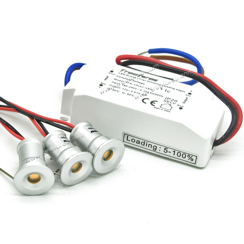 1W Mini Lighting 12V + AC100-240V 0-10V PWM Dimmable Power Supply Led Downlight CE TUV ETL Hotel Sauna Furniture Lighting