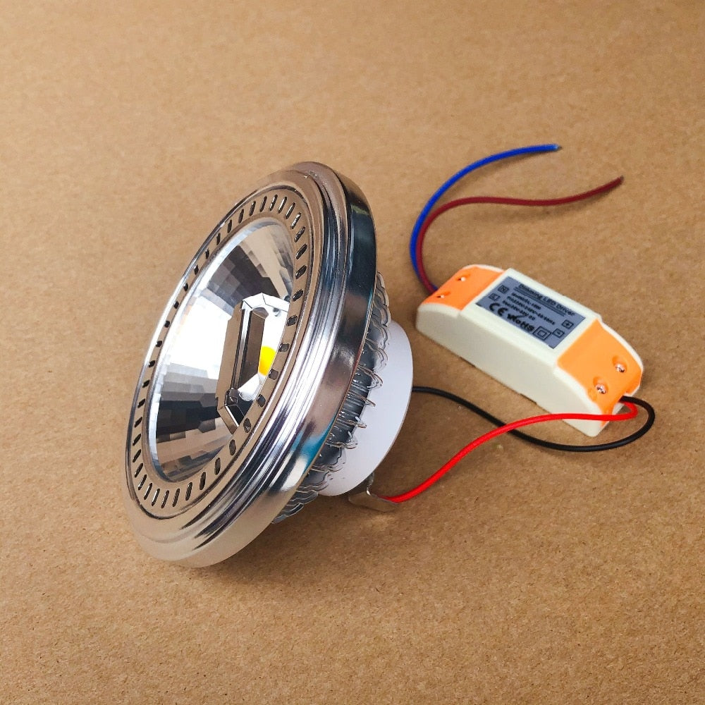 High Power AR111 LED Spotlight 15W COB Dimmable LED Downlight Warm Cool White 15W AC85-265V DC12V LED Ceiling Lamps Bulb Lights