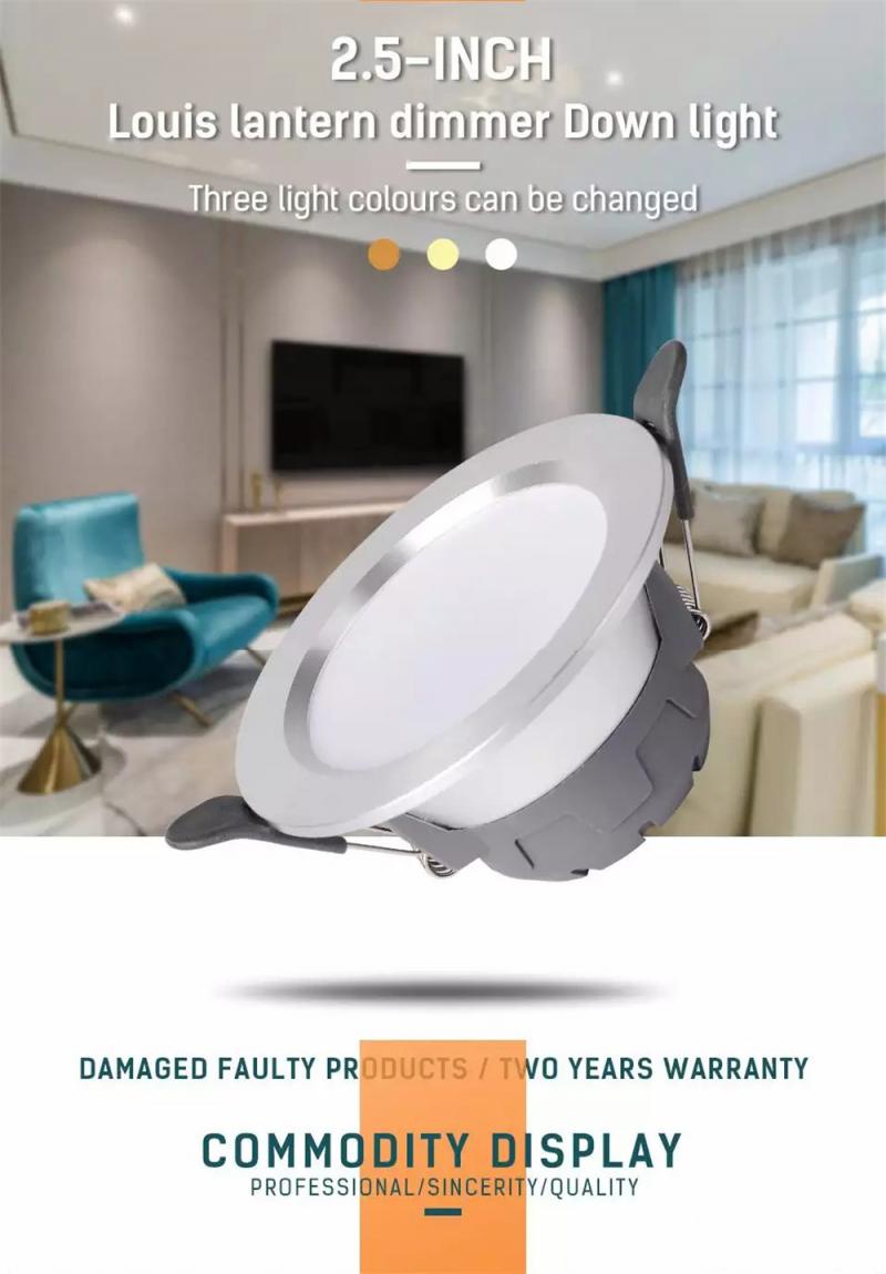 2.5 inch 5W 3 Color LED downlight 5W embedded round LED spotlight ceiling light indoor lighting ceiling light