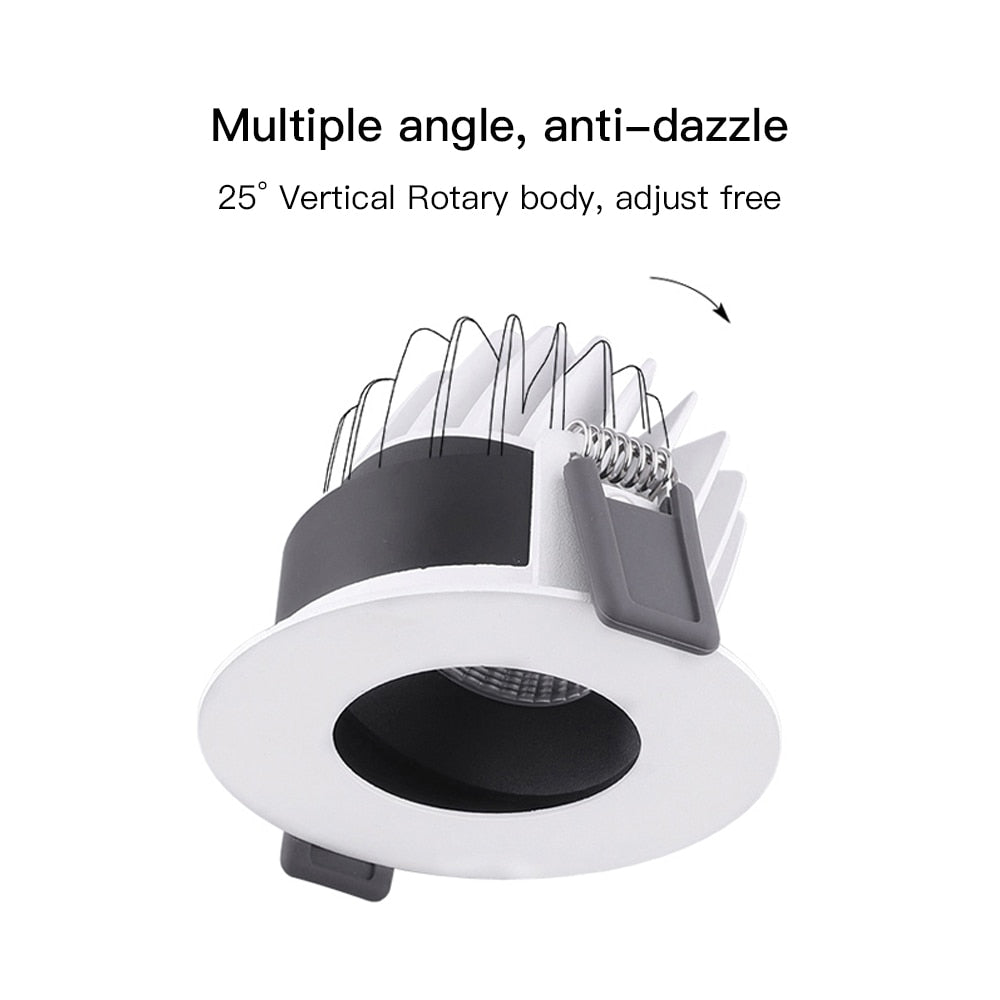 MR.XRZ 10W Recessed COB Led Downlights Adjustable Round Anti Dazzle Ceiling Spots Lights Lamps For Indoor Home