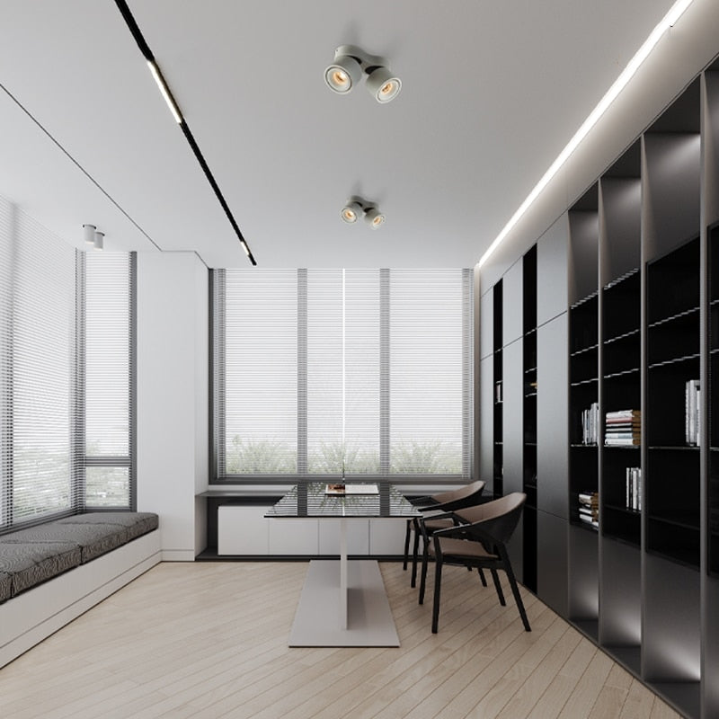 Adjustable bright mounted spotlight led downlight living room ceiling light aisle adjustable angle COB non-opening spotlight 24W