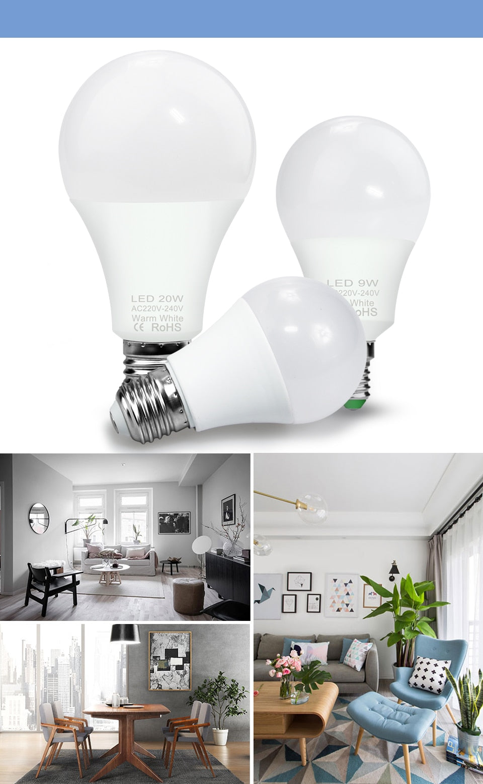 LED Bulb Lights 220v Spot Bulb E14 LED Lamp Indoor Light 3w 6w 9w 12w 15w 18w 20w LED E27 Candle Foco Lamp Spotlight Home Decor