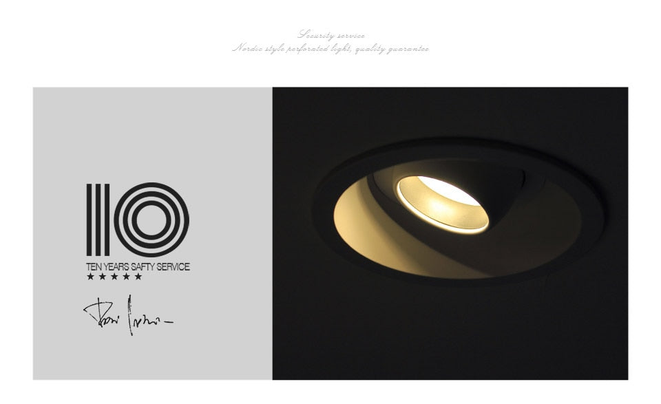 LED Downlight Angle Adjustable Built-in LED Spot light EncastrableAC90-260V White 7W for Indoor Lighting