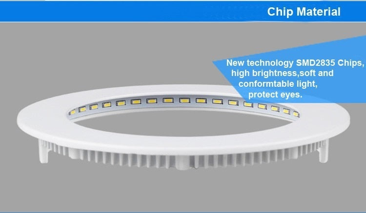 LED Panel Lights Ceiling Round Recessed Lamp Aluminum Ultra Thin Downlights 3W 4W 6W 9W 12W 15W 18W 24W Spotlight Light Fixtures