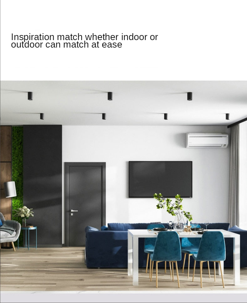 LED Waterproof IP65 COB Ceiling Downlight Surface Mounted Balcony Terrace Hotel Kitchen Bathroom Lamp