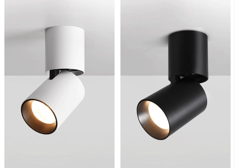 Foldable LED Surface Mounted Downlight 12W 15W 20W Black/White Housing 360 Degree Rotatable 3000K/4000K/6000K Ceiling Spot Light