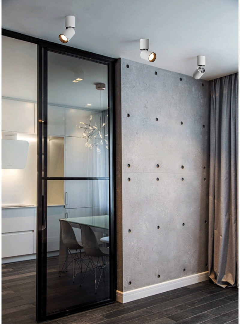 Foldable LED Surface Mounted Downlight 12W 15W 20W Black/White Housing 360 Degree Rotatable 3000K/4000K/6000K Ceiling Spot Light