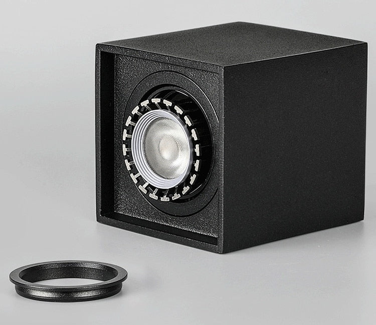 Square Dimmable Angle Adjustable LED Surface Mounted Downlight with Replaceable GU10 LED Bulb 7W/12W/15W LED Ceiling Spot Lamp