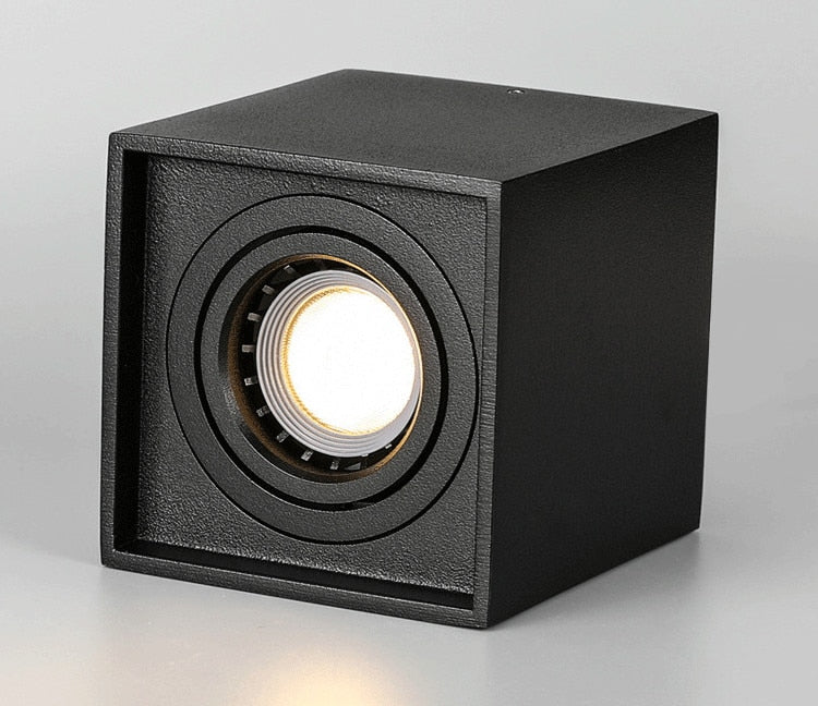 Square Dimmable Angle Adjustable LED Surface Mounted Downlight with Replaceable GU10 LED Bulb 7W/12W/15W LED Ceiling Spot Lamp