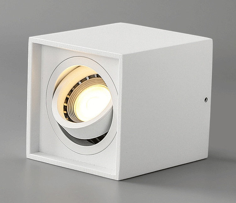 Square Dimmable Angle Adjustable LED Surface Mounted Downlight with Replaceable GU10 LED Bulb 7W/12W/15W LED Ceiling Spot Lamp