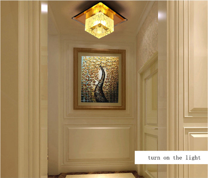 Crystal LED 3W 5W Ceiling Lights Creative Square Ceiling Lamp For Home Decoration Luminaire Living Room Restaurant KTV Bar