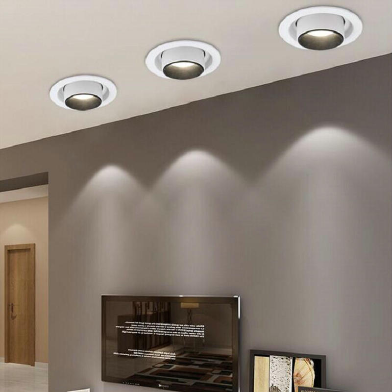 Dimmable LED COB 2pcs/lot Recessed Downlight 10W 12W 15W Round White LED Ceiling Spot Light Rotate 360 degrees
