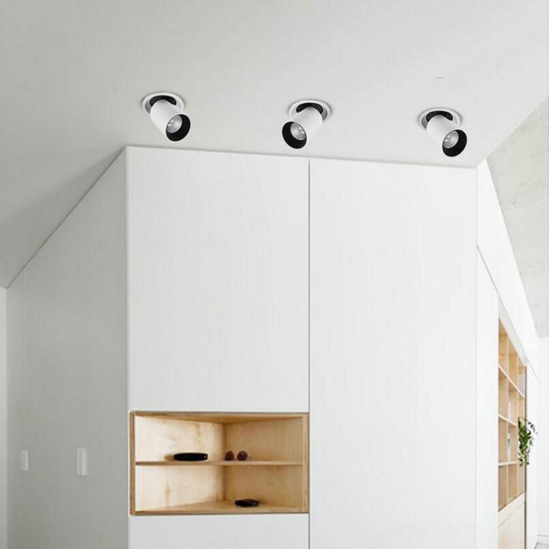 Telescopic 10W COB LED Ceiling lamps Down Light AC110V to AC240V Cool/Warm White LED Recessed Downlight Lamp