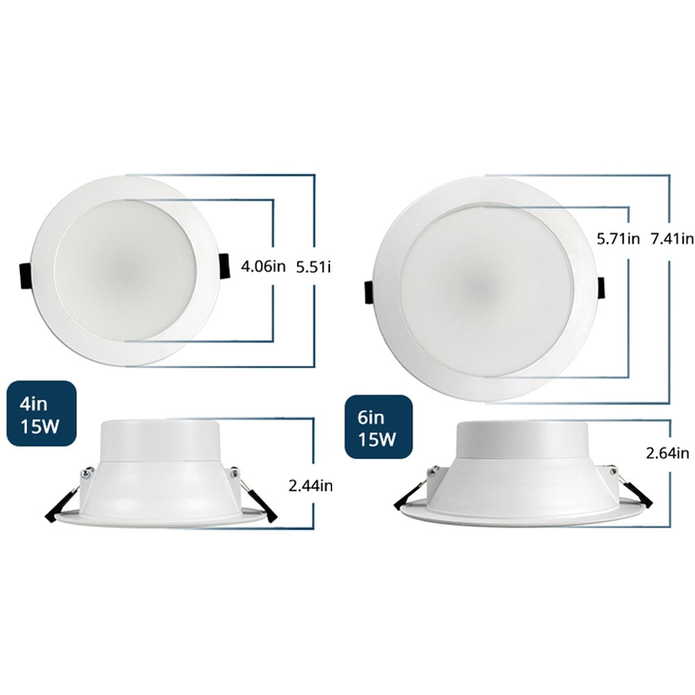 Benexmart Smart Led Ceiling Light 4 Inch 6 Inch 15W Zigbee Recessed Downlights RGBCW Alexa Google Home Tuya SmartThings App